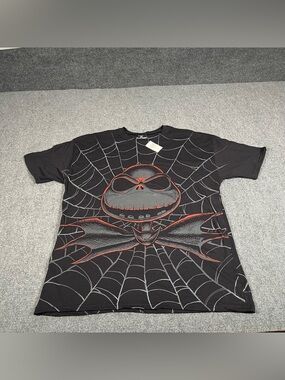 Nightmare Before Christmas Jack Skellington AOP Spiderweb Shirt 2xl Xxl NWT